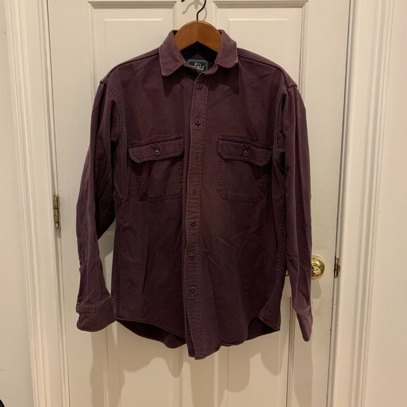 Vintage USA made WOOLRICH flannel camp shirt Heavy Chamois Work Overcoat - Picture 1 of 5